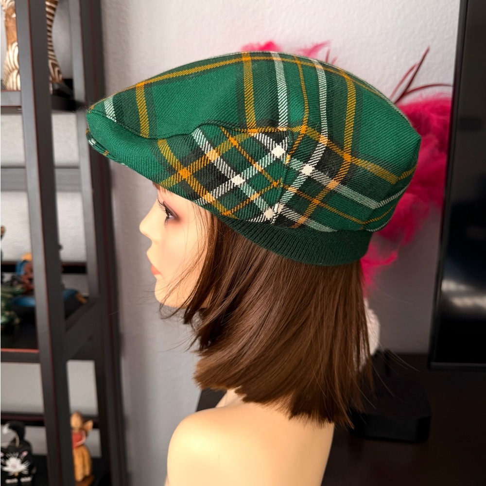 House of Edgar Scottish Green Plaid Cap - Picture 6 of 8